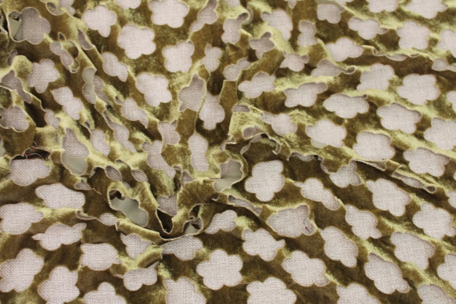 Laser Cut Soft Velvet - Green fabric, image 7 of 7