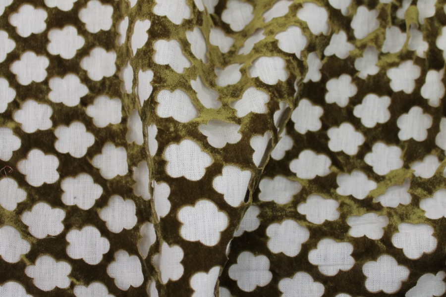 Laser Cut Soft Velvet - Green fabric, image 5 of 7