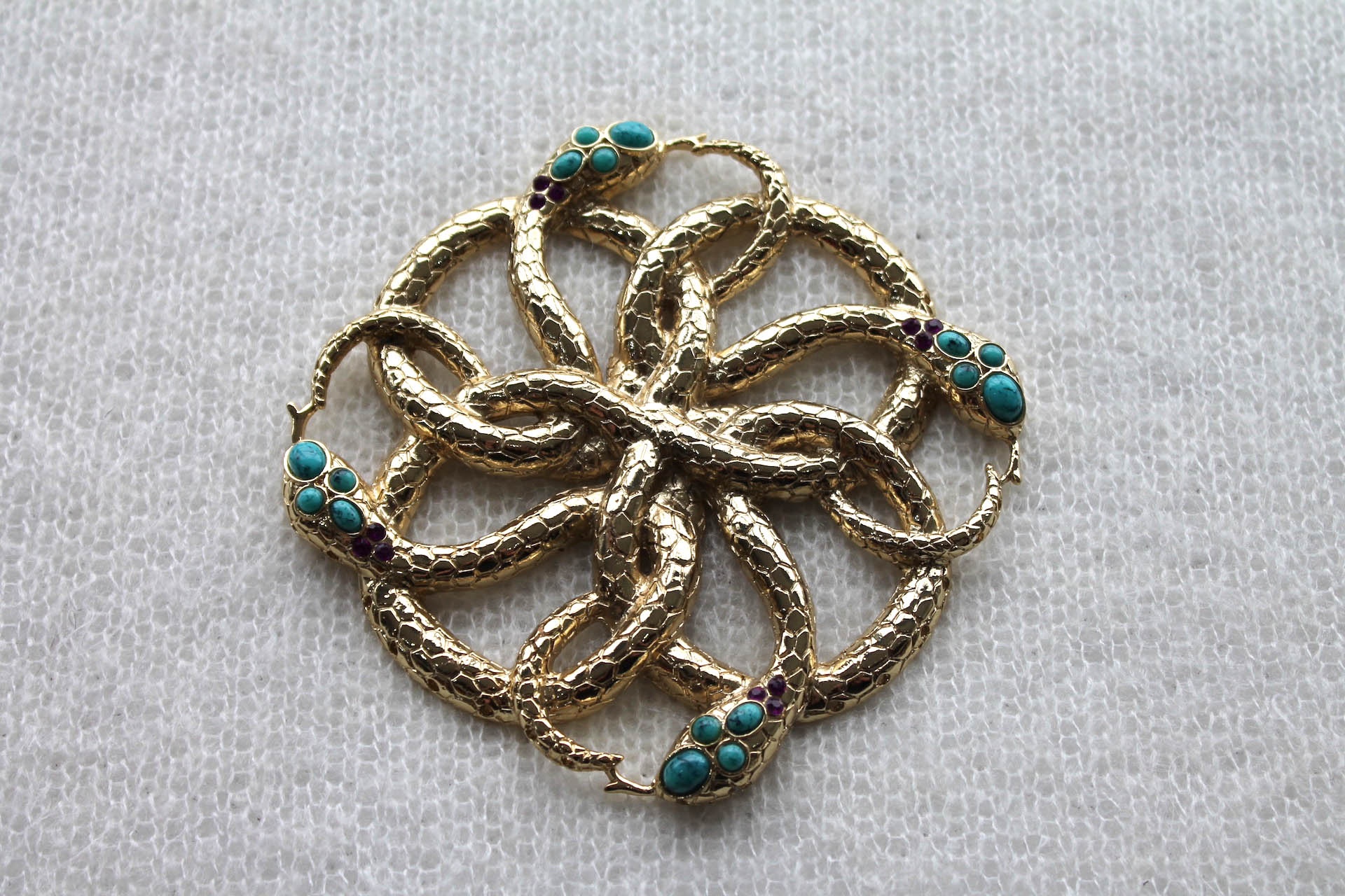 Gold Snake Metal and Stone Ornament trim