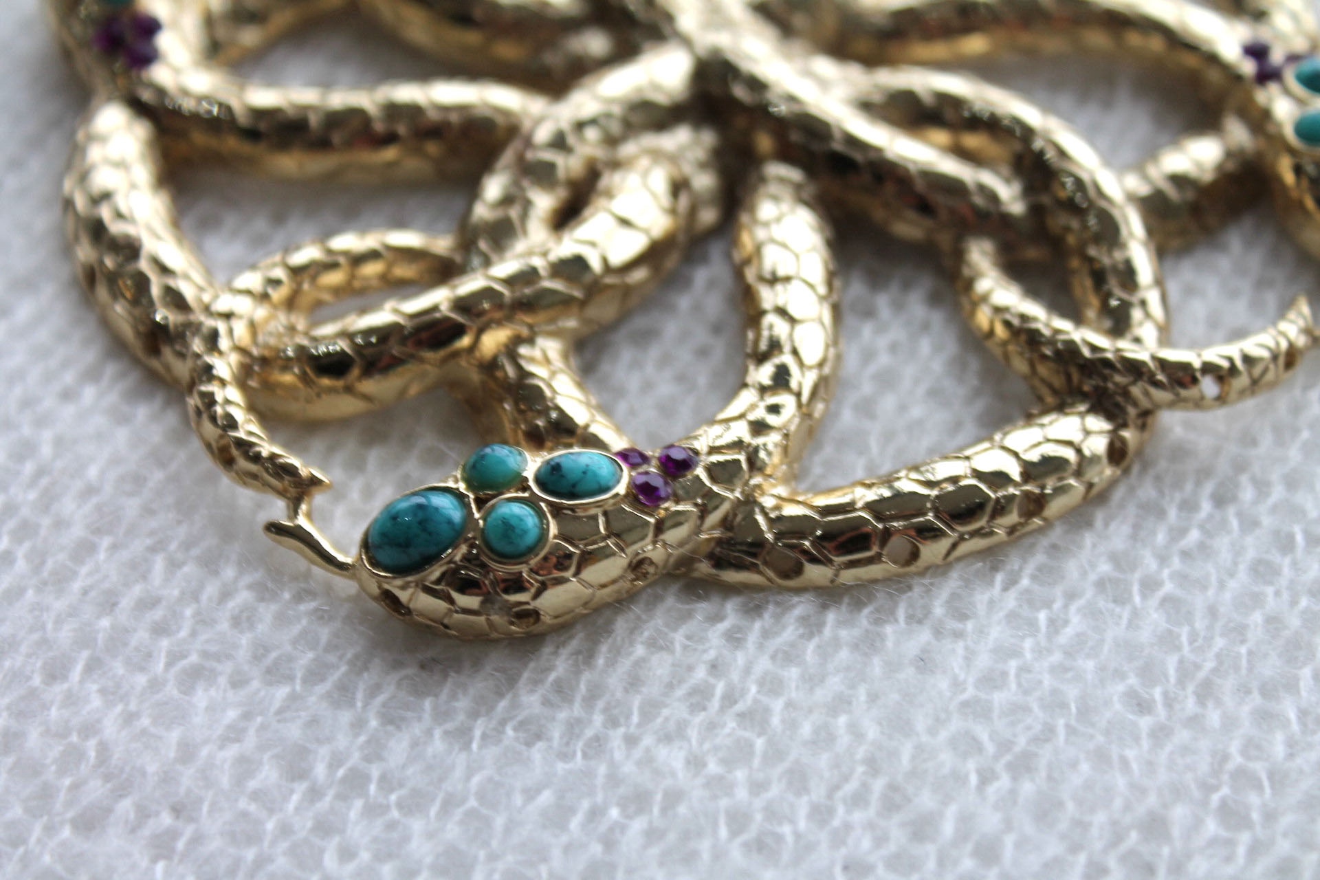 Gold Snake Metal and Stone Ornament trim, image 2 of 5