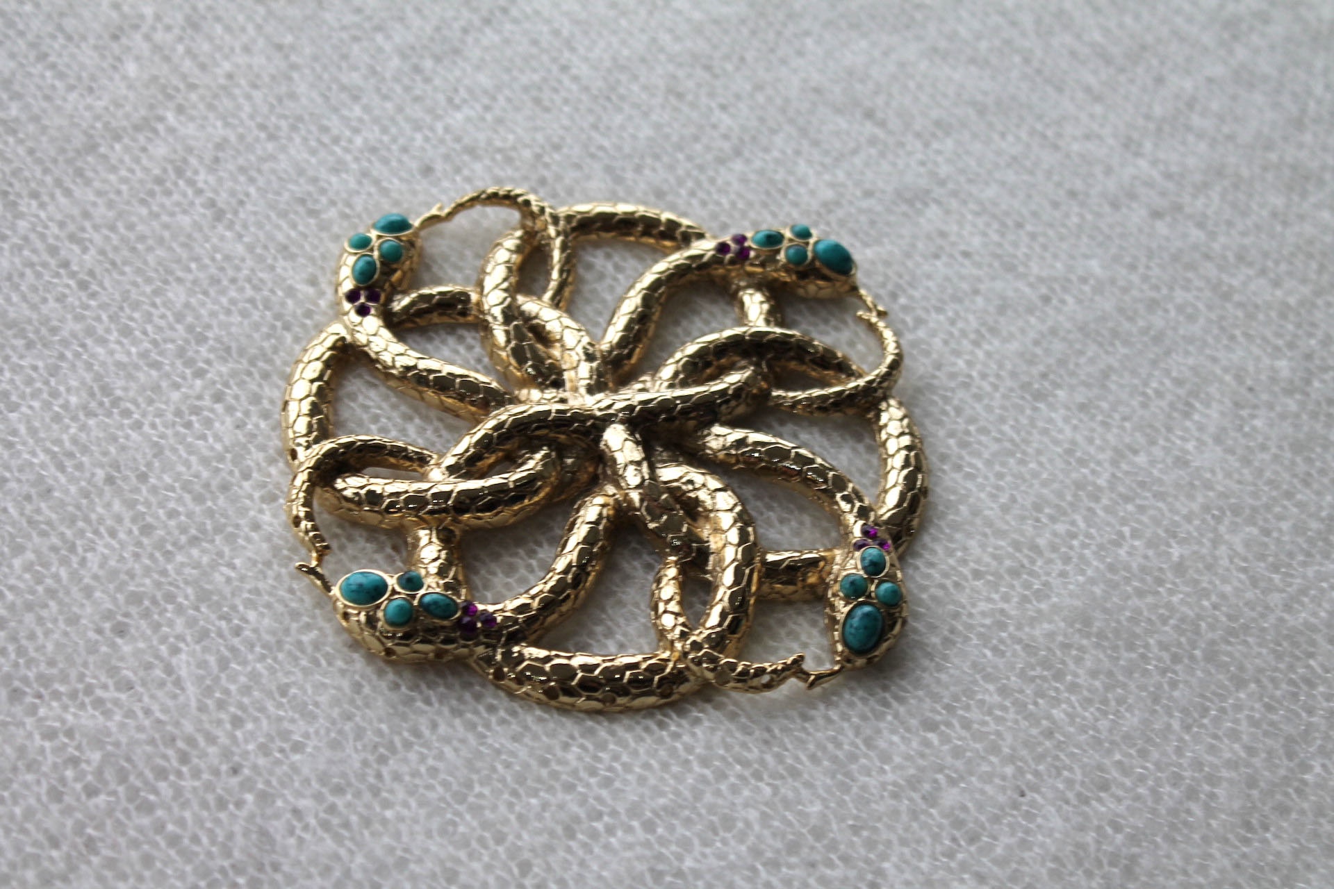 Gold Snake Metal and Stone Ornament trim, image 3 of 5