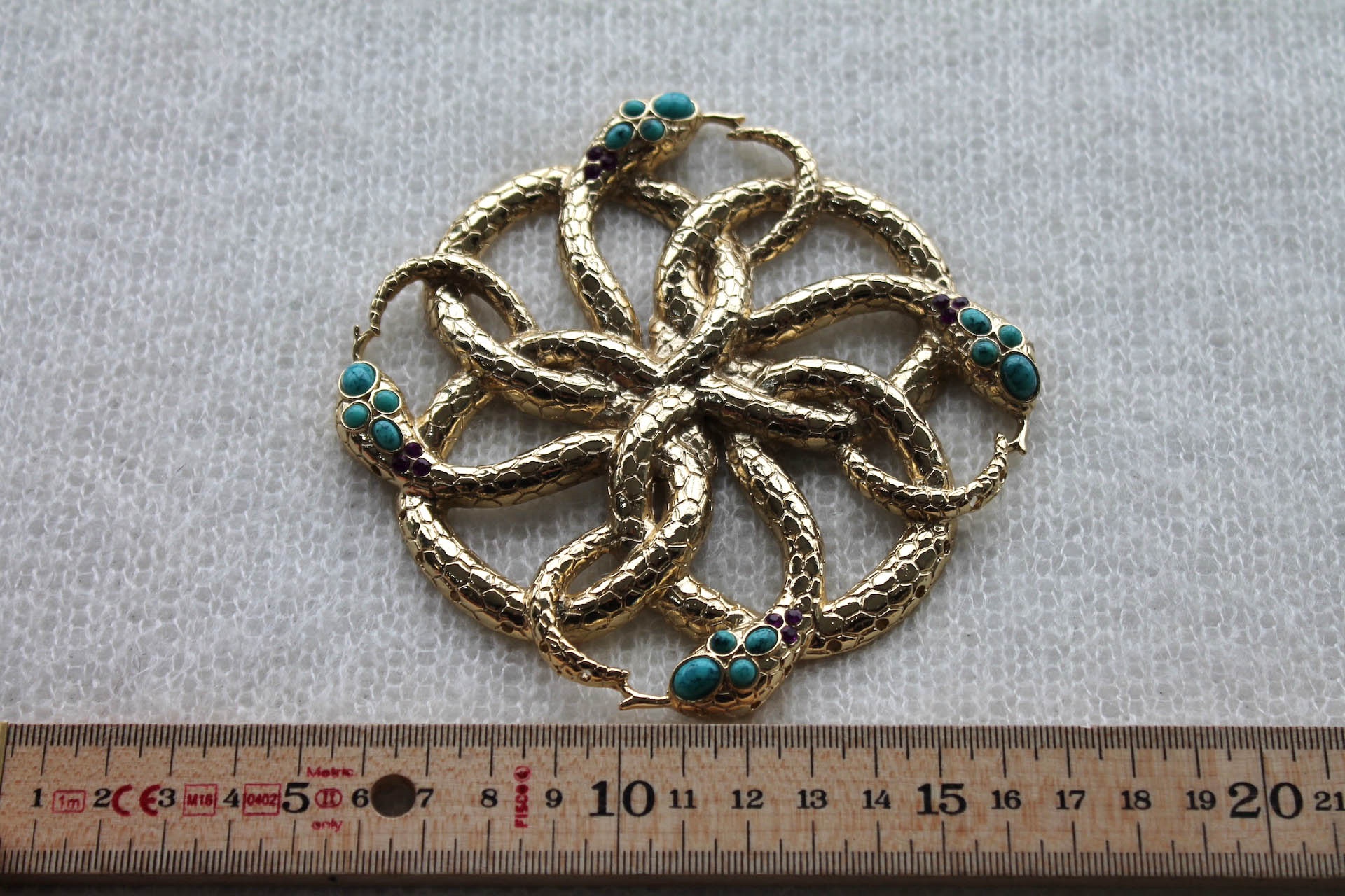 Gold Snake Metal and Stone Ornament trim, image 4 of 5