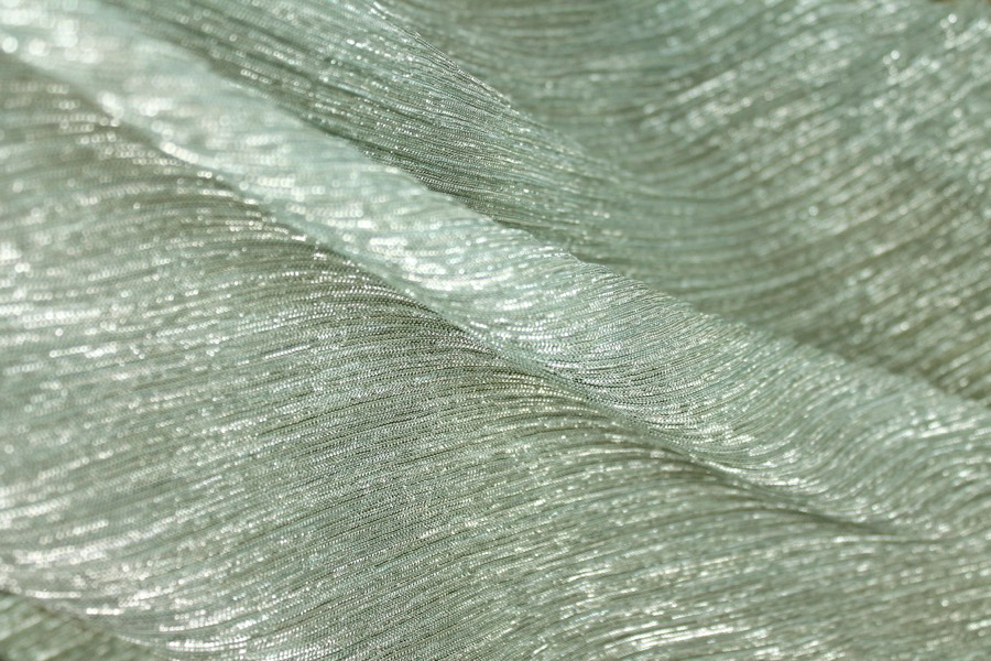 Pleated Lurex Knit - Mint fabric, image 7 of 7