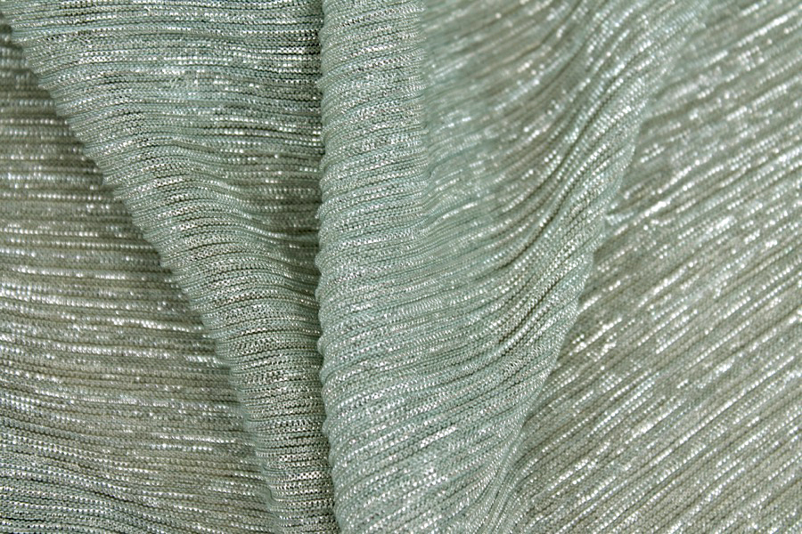 Pleated Lurex Knit - Mint fabric, image 6 of 7