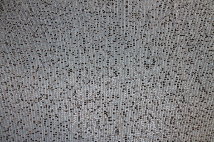 Micro Sequin On Silk Chiffon - Dusty Blue and Black fabric, image 8 of 10