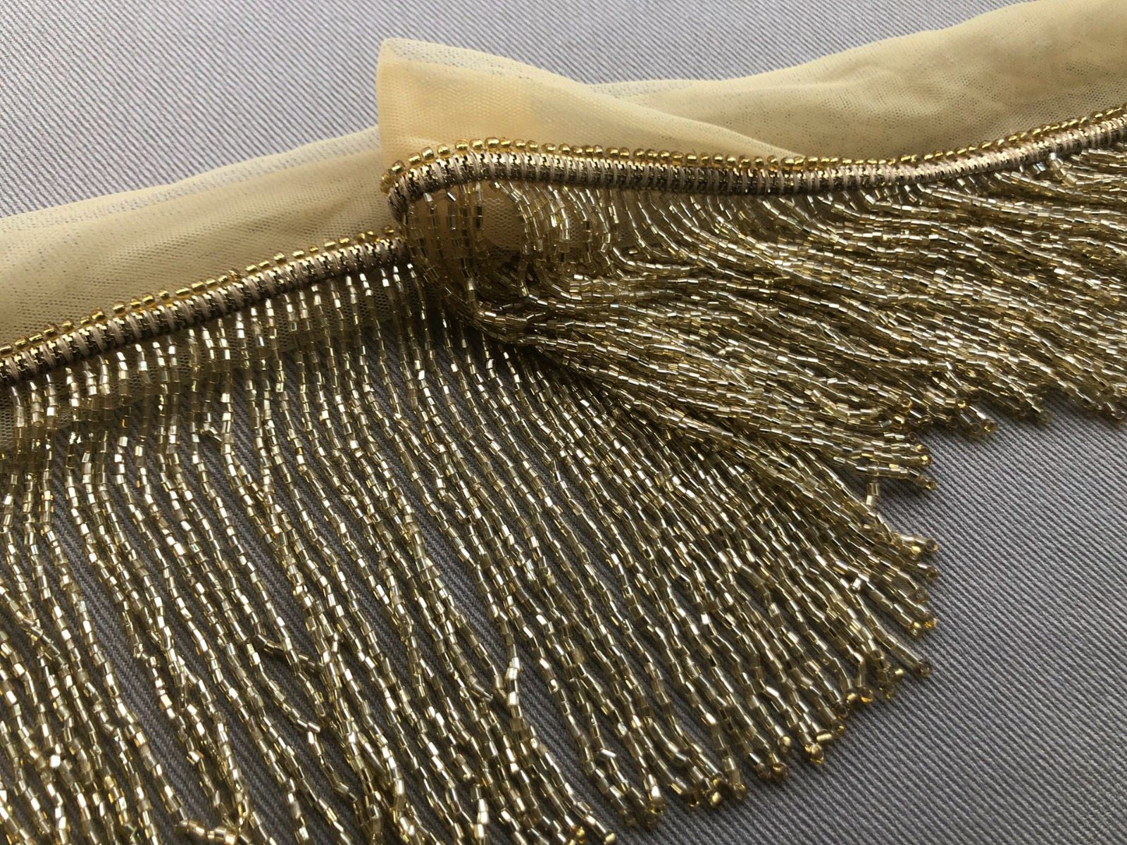 Beaded Fringe Trim - Gold, image 2 of 4