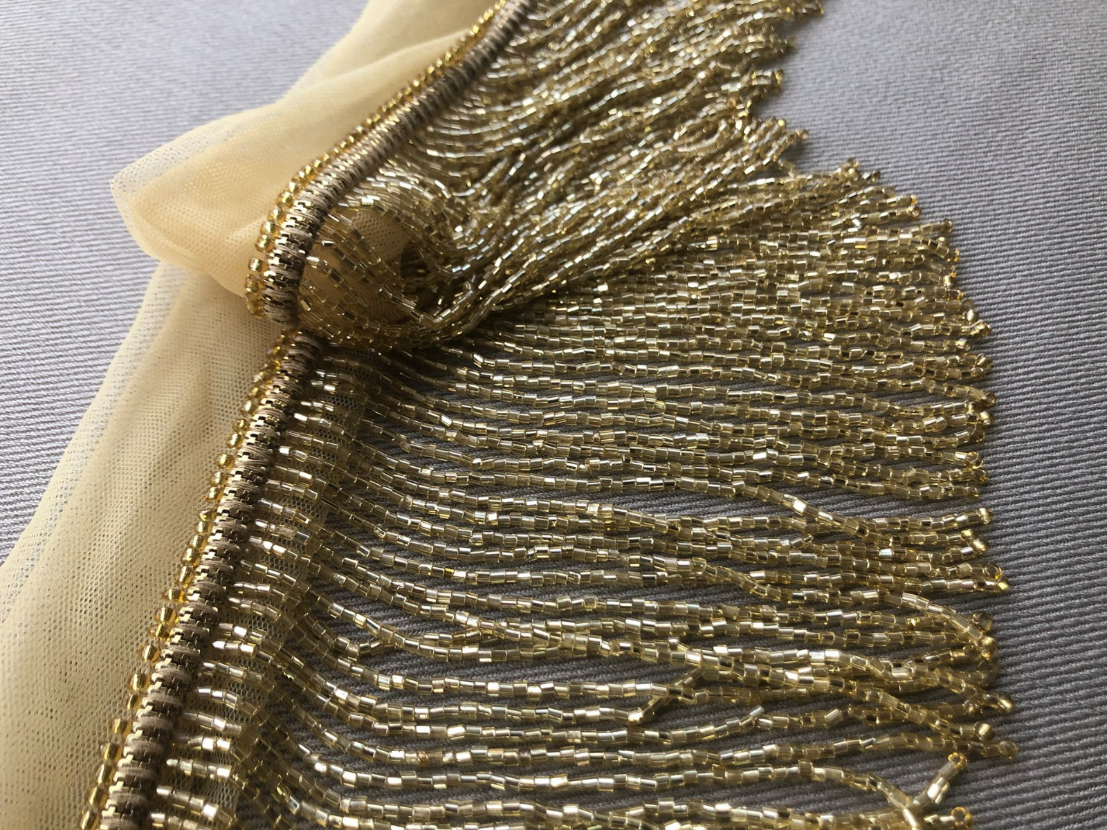 Beaded Fringe Trim - Gold, image 3 of 4