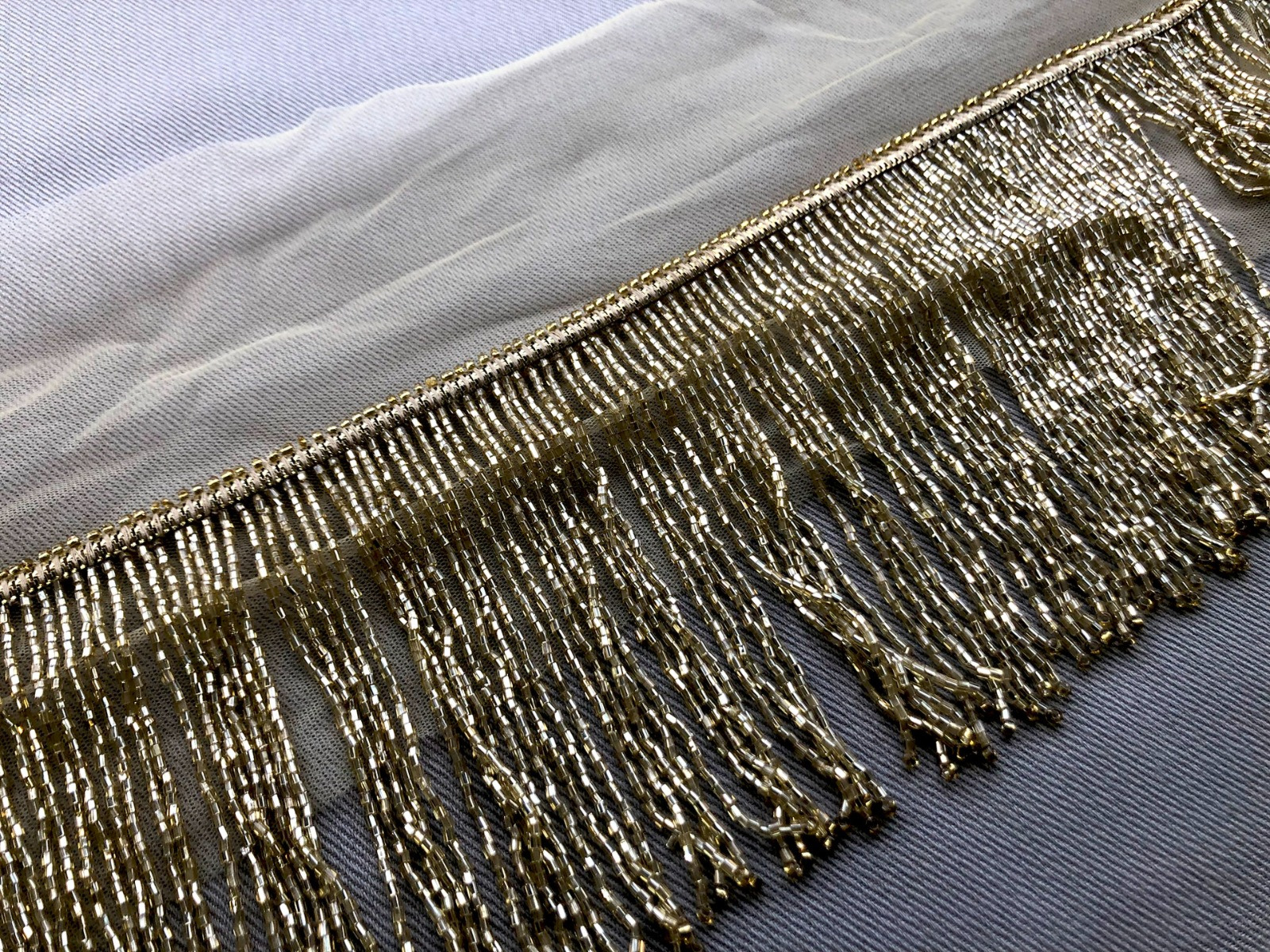 Beaded Fringe Trim - Gold, image 4 of 4