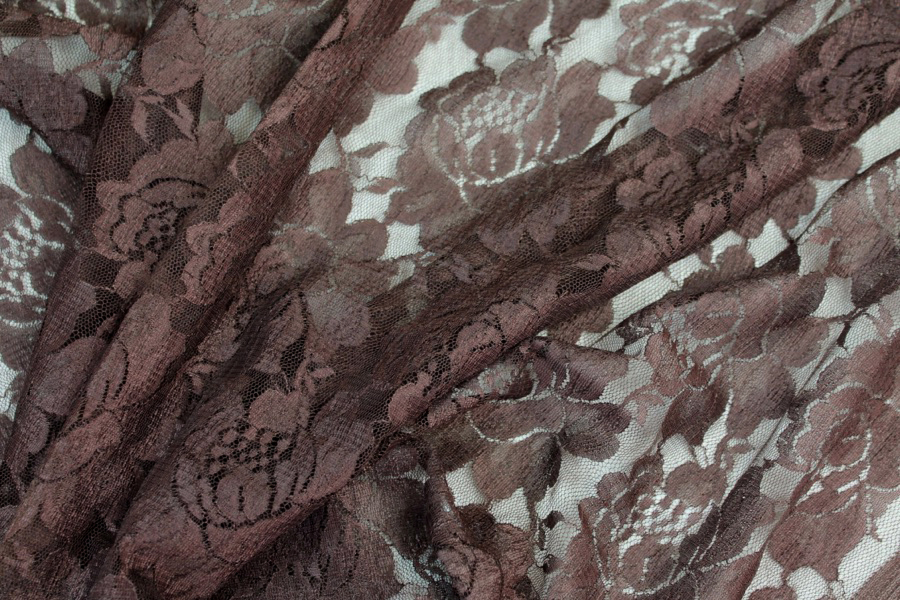 Simple Lace - Chocolate fabric, image 3 of 6