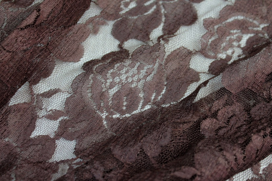 Simple Lace - Chocolate fabric, image 2 of 6