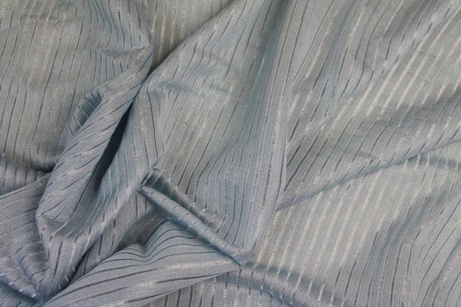 Metallic Stripe Knit Jersey - Pale Blue fabric, image 2 of 9
