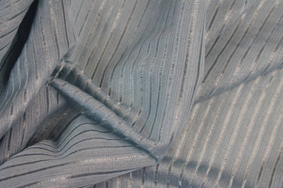 Metallic Stripe Knit Jersey - Pale Blue fabric, image 7 of 9