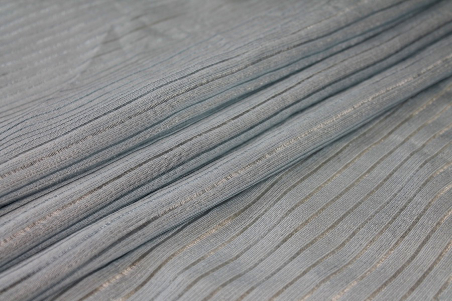 Metallic Stripe Knit Jersey - Pale Blue fabric, image 6 of 9