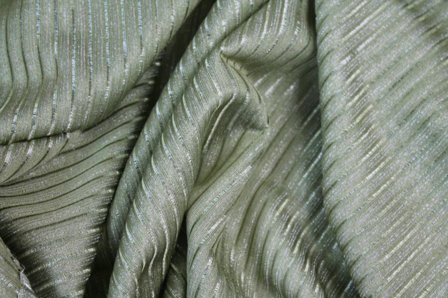 Metallic Stripe Knit Jersey - Sage Green fabric