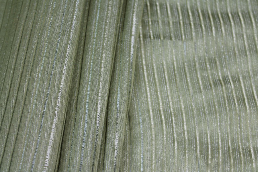Metallic Stripe Knit Jersey - Sage Green fabric, image 2 of 7