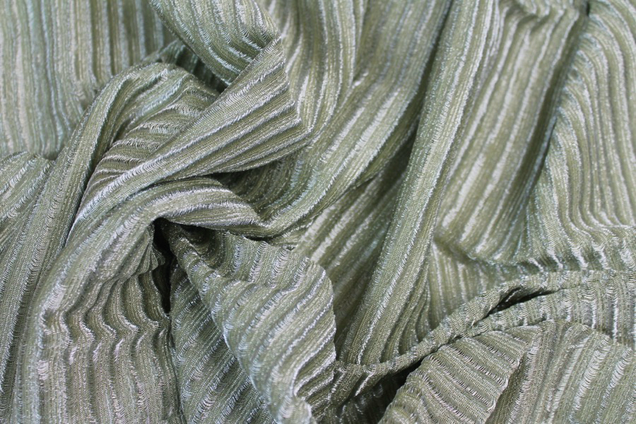Metallic Stripe Knit Jersey - Sage Green fabric, image 7 of 7