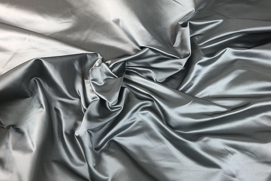 Two Tone Silk Duchesse Satin - Metal Grey fabric, image 3 of 6