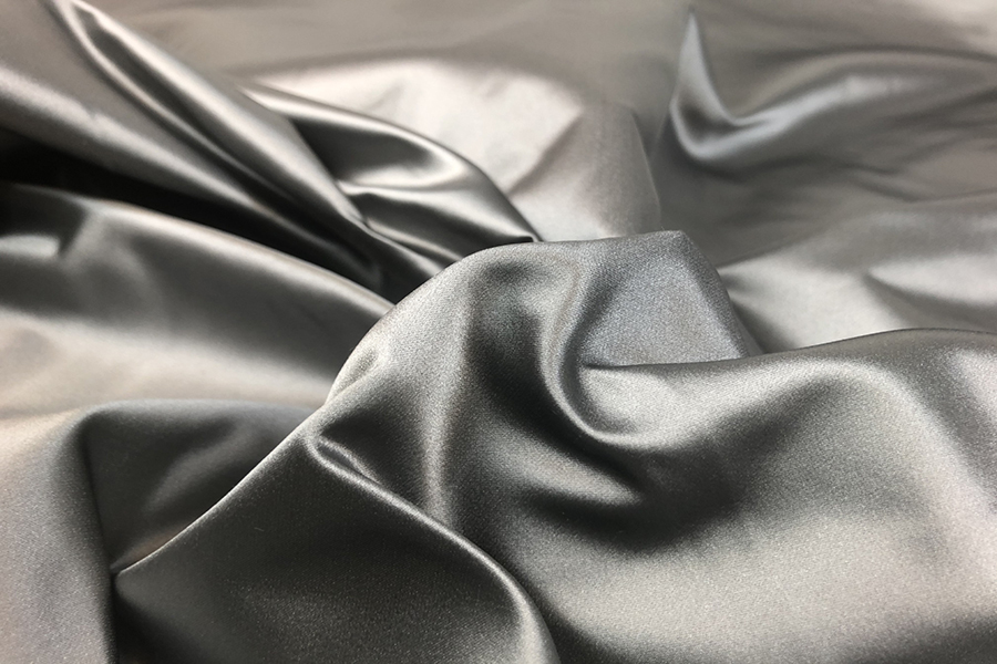 Two Tone Silk Duchesse Satin - Metal Grey fabric, image 5 of 6