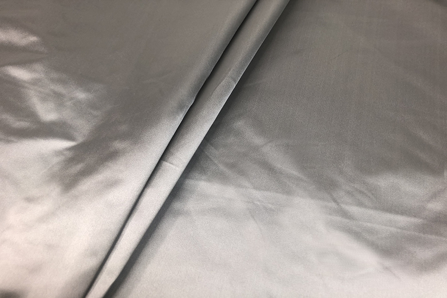 Two Tone Silk Duchesse Satin - Metal Grey fabric, image 6 of 6