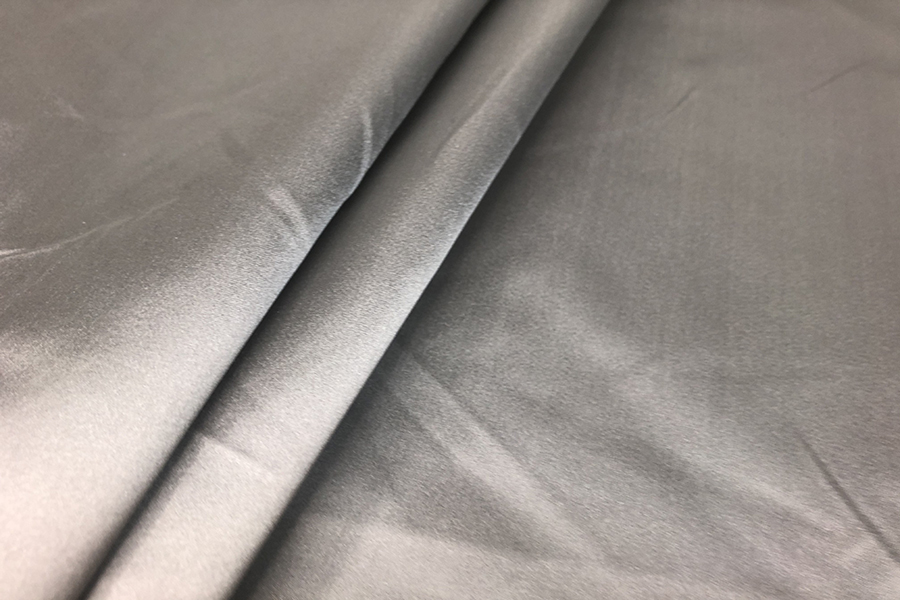Two Tone Silk Duchesse Satin - Metal Grey fabric, image 4 of 6