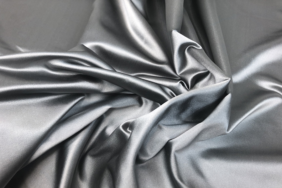 Two Tone Silk Duchesse Satin - Metal Grey fabric