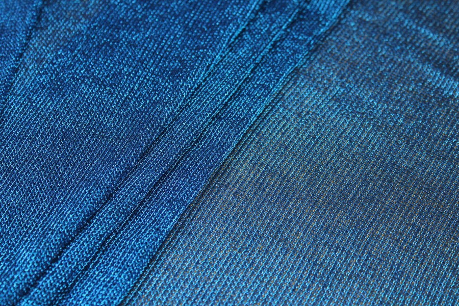 Fine Metallic Thread Knit - Electric Blue fabric, image 2 of 7