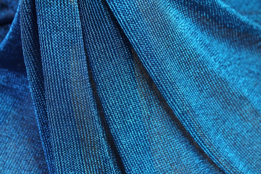 Fine Metallic Thread Knit - Electric Blue fabric, image 3 of 7