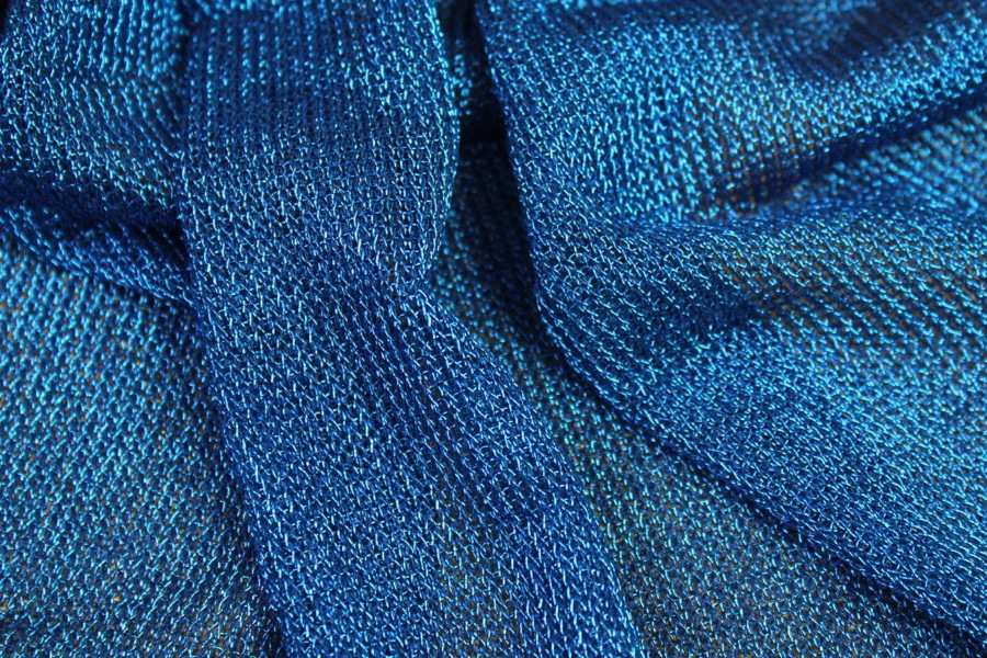 Fine Metallic Thread Knit - Electric Blue fabric, image 5 of 7