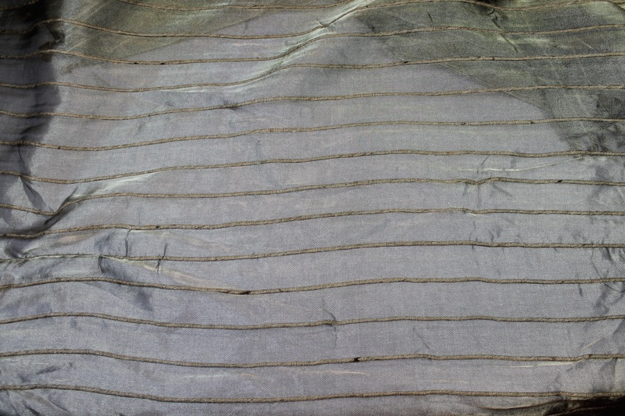 Silk Organza - Metallic Black Gold with Hessian String fabric, image 6 of 8