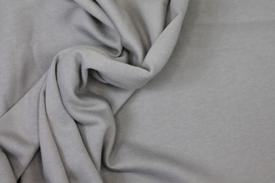 Organic Cotton Sweatshirt Jersey - Dyed Grey fabric, image 3 of 5