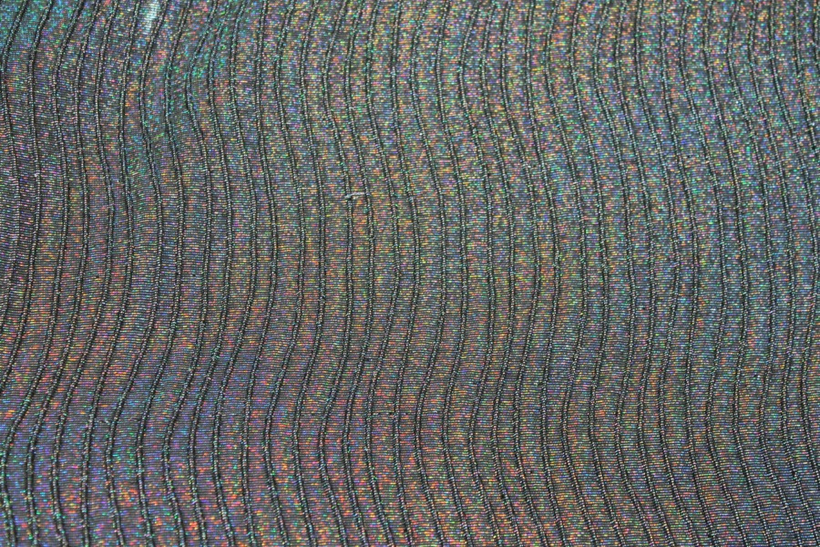 Woven Holo Brocade Fabric - Black Silver, image 4 of 7
