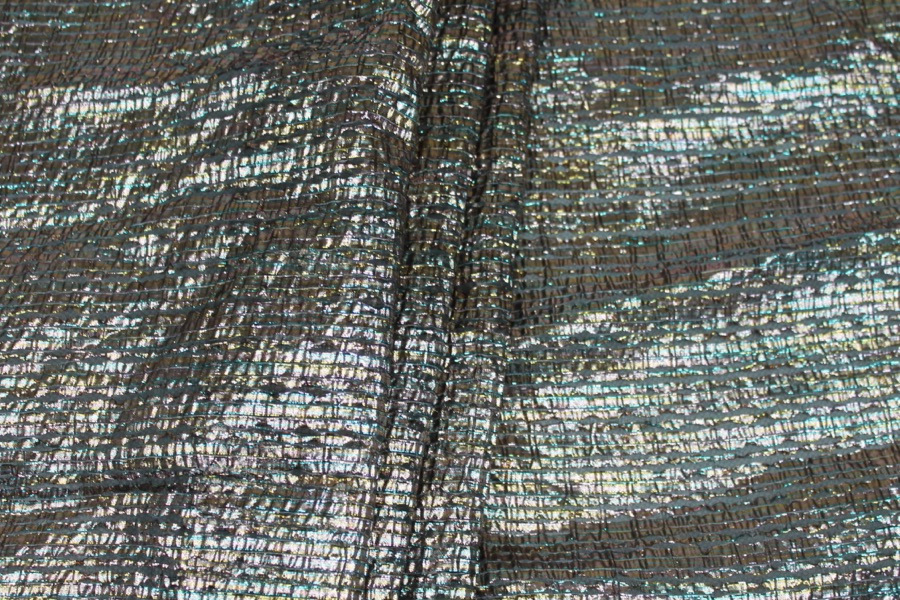 Woven Sheer Stripe Lamé Fabric - Gold, image 6 of 8