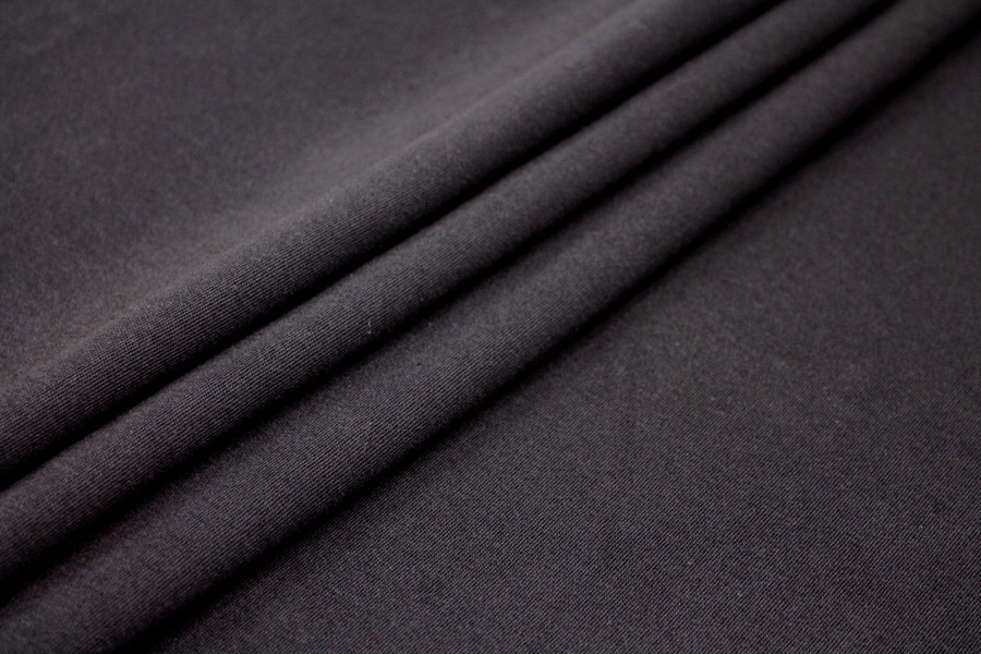Organic Cotton Interlock Jersey - Black fabric