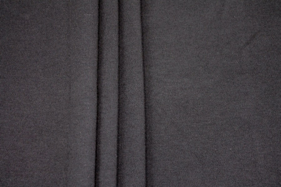 Organic Cotton Interlock Jersey - Black fabric, image 3 of 6
