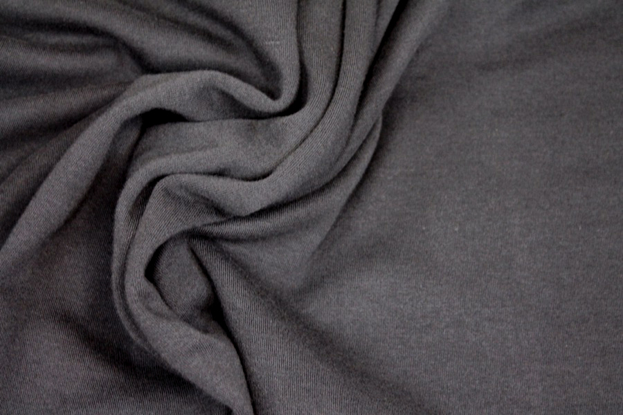 Organic Cotton Interlock Jersey - Black fabric, image 5 of 6