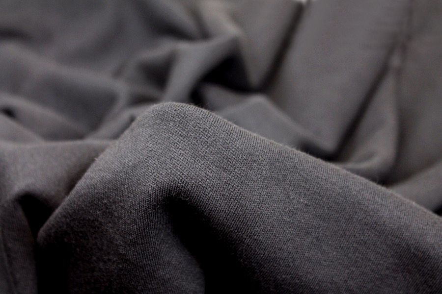 Organic Cotton Interlock Jersey - Black fabric, image 2 of 6