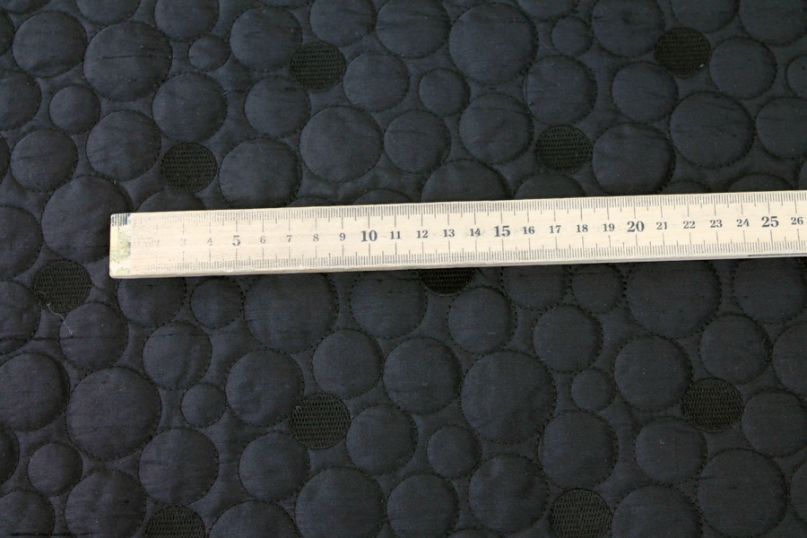 Quilted Silk Dupion - Black Circles fabric, image 6 of 6