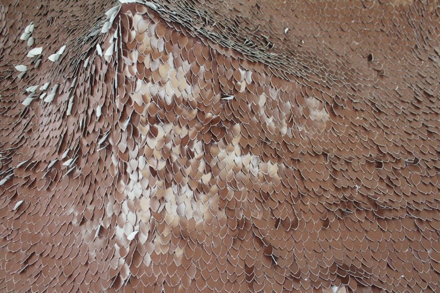 Leatherette Leaf Sequin - Brown fabric, image 3 of 4