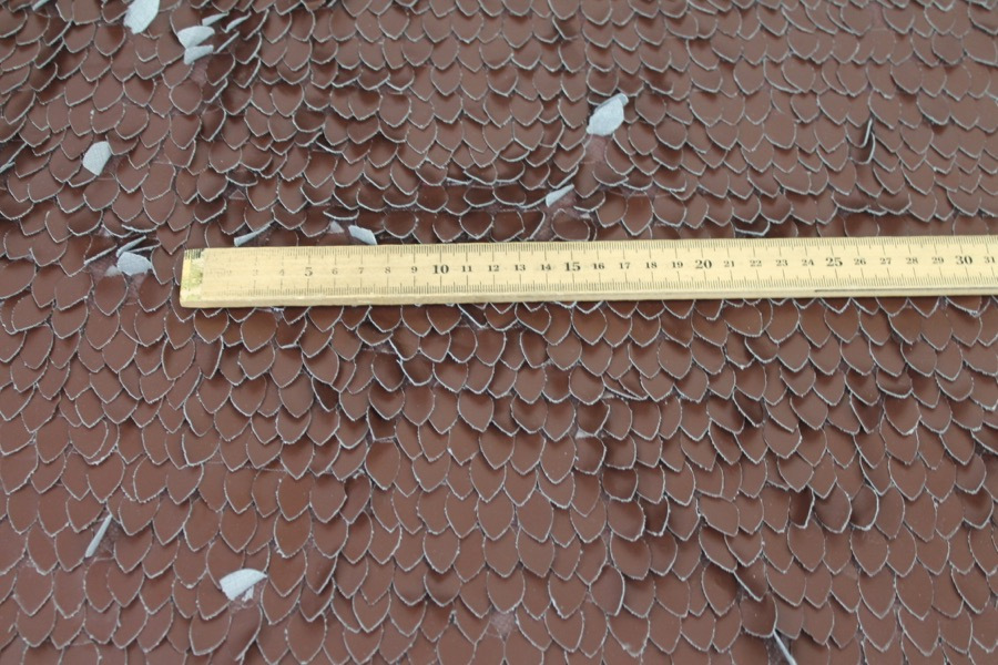 Leatherette Leaf Sequin - Brown fabric, image 4 of 4