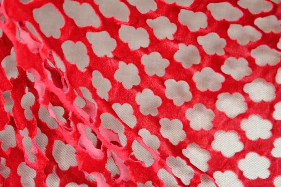 Laser Cut Soft Velvet - Red fabric, image 5 of 7