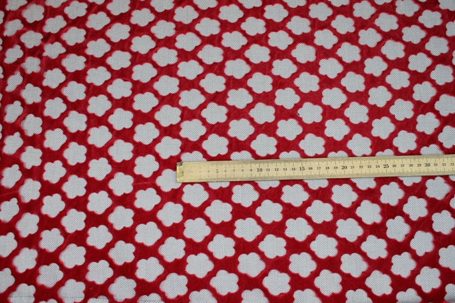 Laser Cut Soft Velvet - Red fabric, image 4 of 7