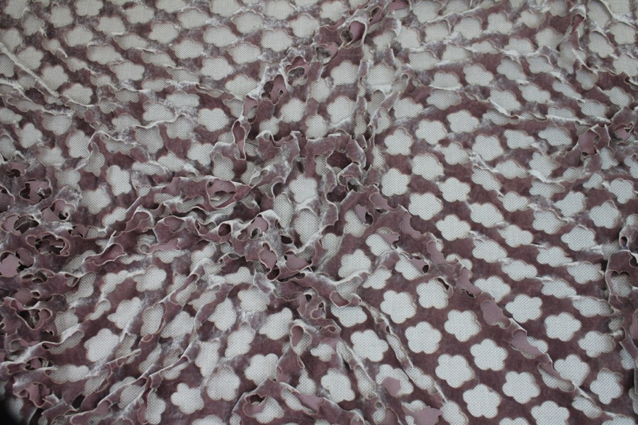 Laser Cut Soft Velvet - Mauve fabric, image 2 of 9