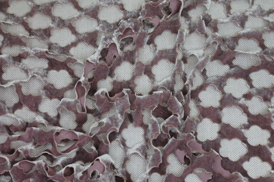 Laser Cut Soft Velvet - Mauve fabric, image 4 of 9