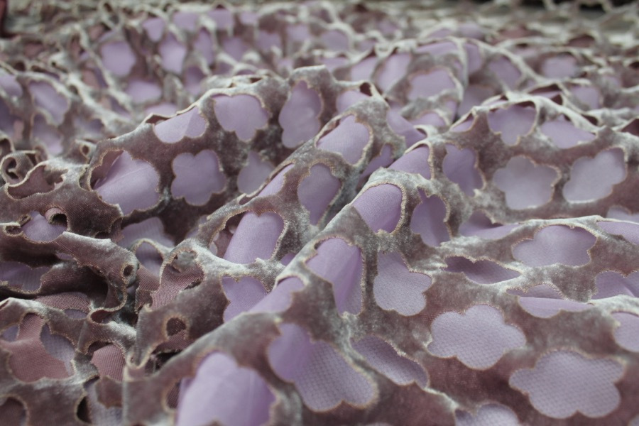 Laser Cut Soft Velvet - Mauve fabric, image 7 of 9
