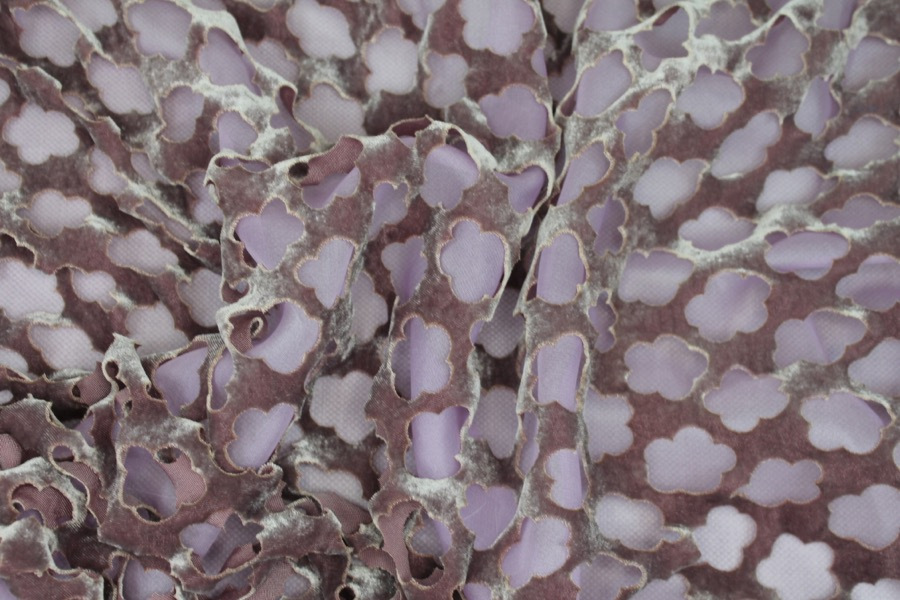 Laser Cut Soft Velvet - Mauve fabric, image 6 of 9
