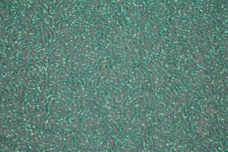 Encrusted Cupped Iridescent Micro-sequins on Mesh - Green fabric, image 3 of 7