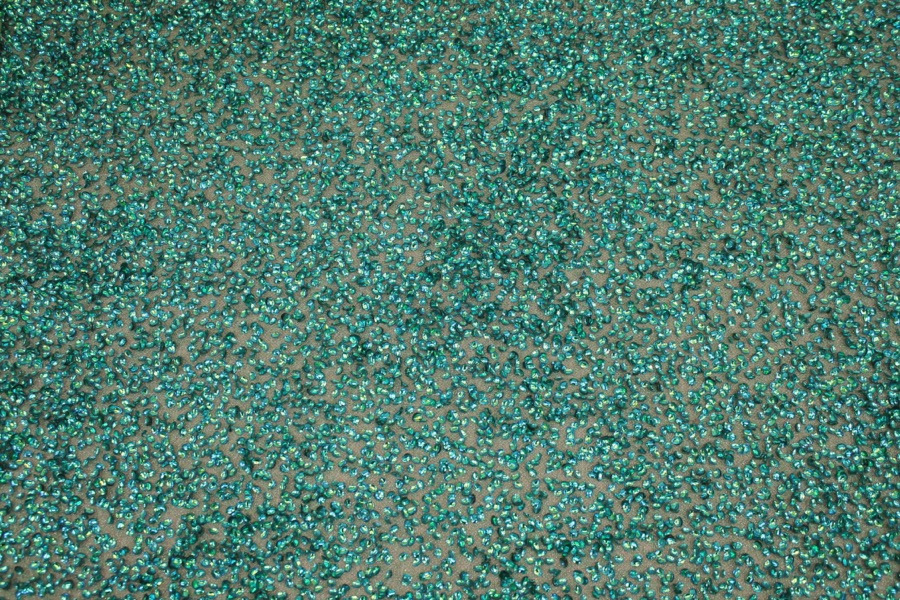 Oval Cupped Iridescent Metallic Peacock Sequins on Mesh fabric, image 6 of 7