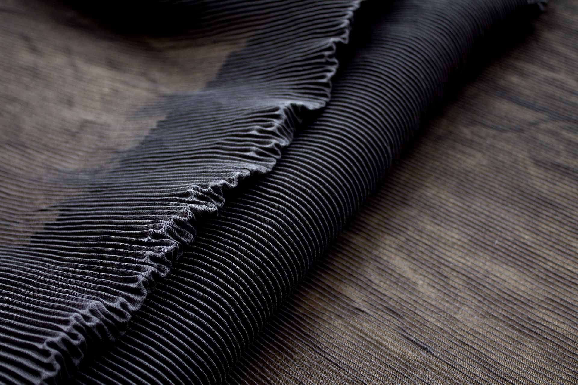 Pleated Crisp Polyester Georgette - Black fabric, image 7 of 7