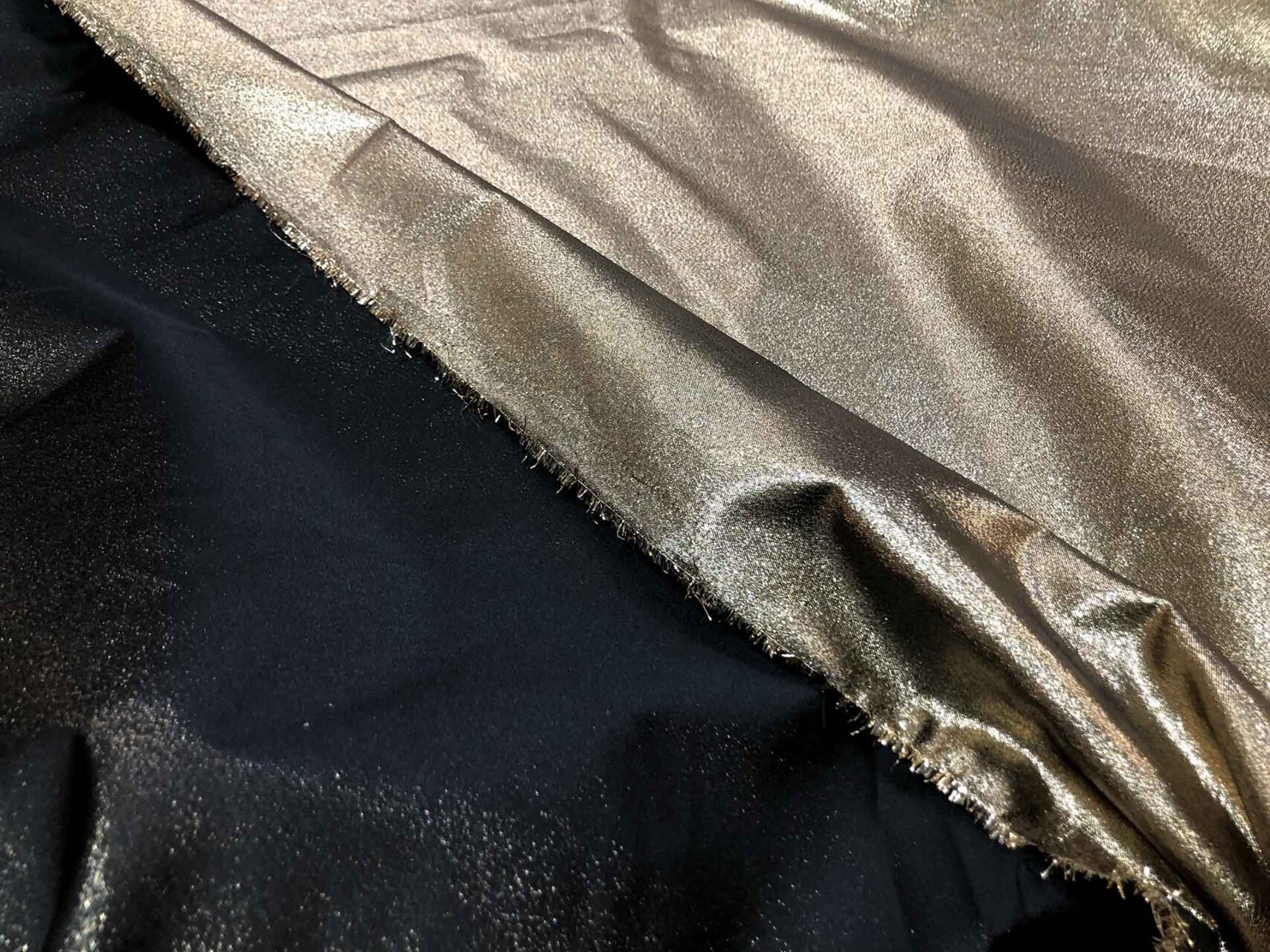 Gold Lurex Suiting - Gold on Black fabric, image 3 of 5