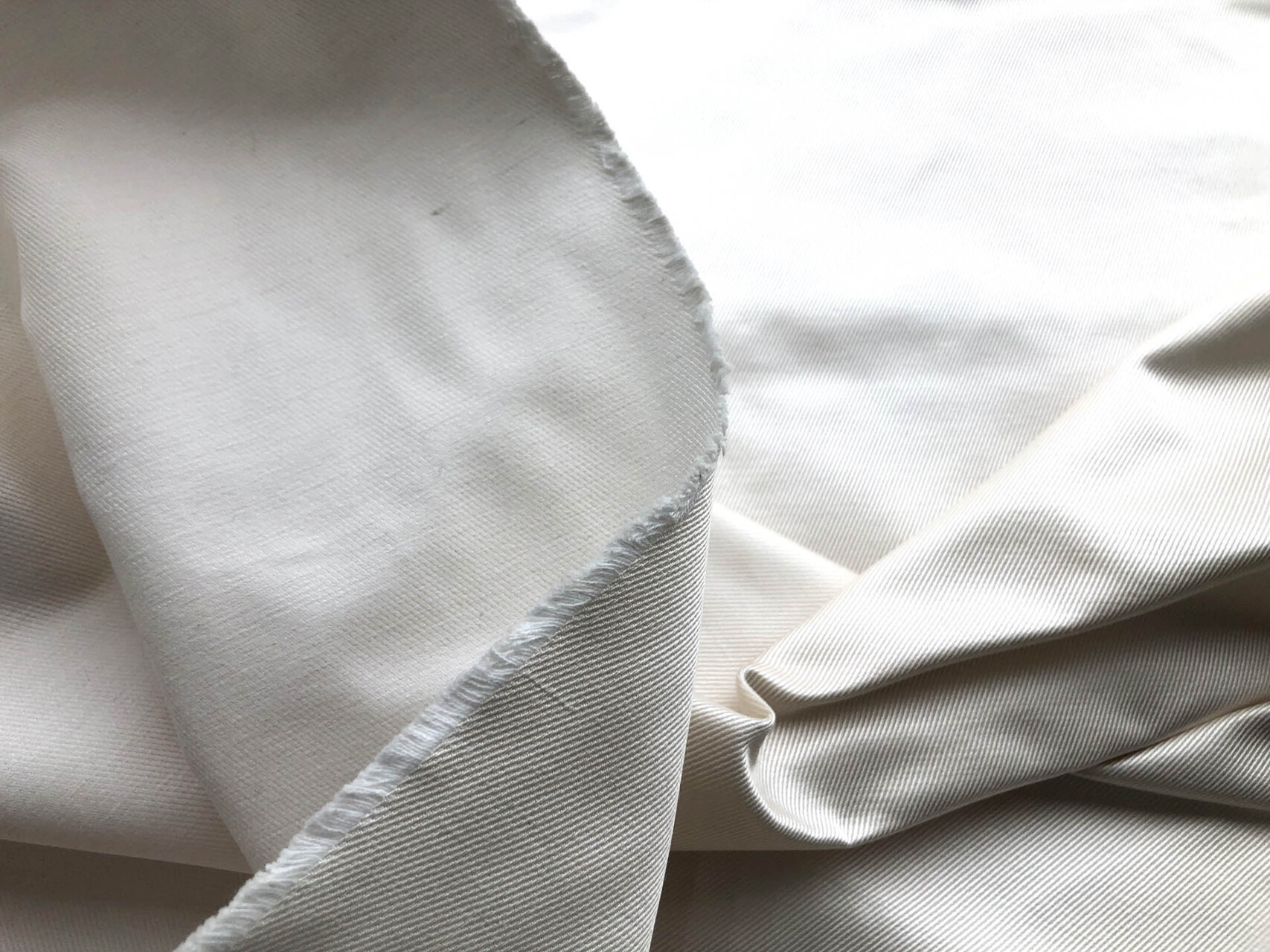 Silk and Cotton Twill - Ivory fabric, image 5 of 5